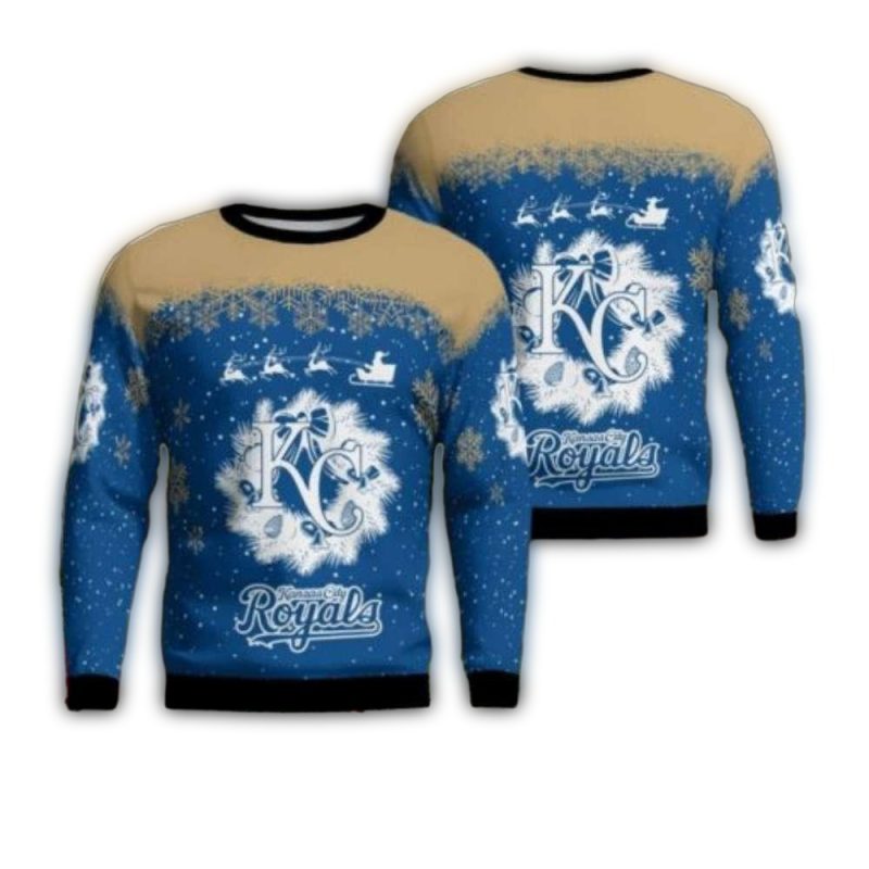 Kansas City Royals Reindeer Snowy Night Ugly Sweater 1