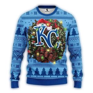 Kansas City Royals Christmas Ugly Sweater With Santa Hat Design