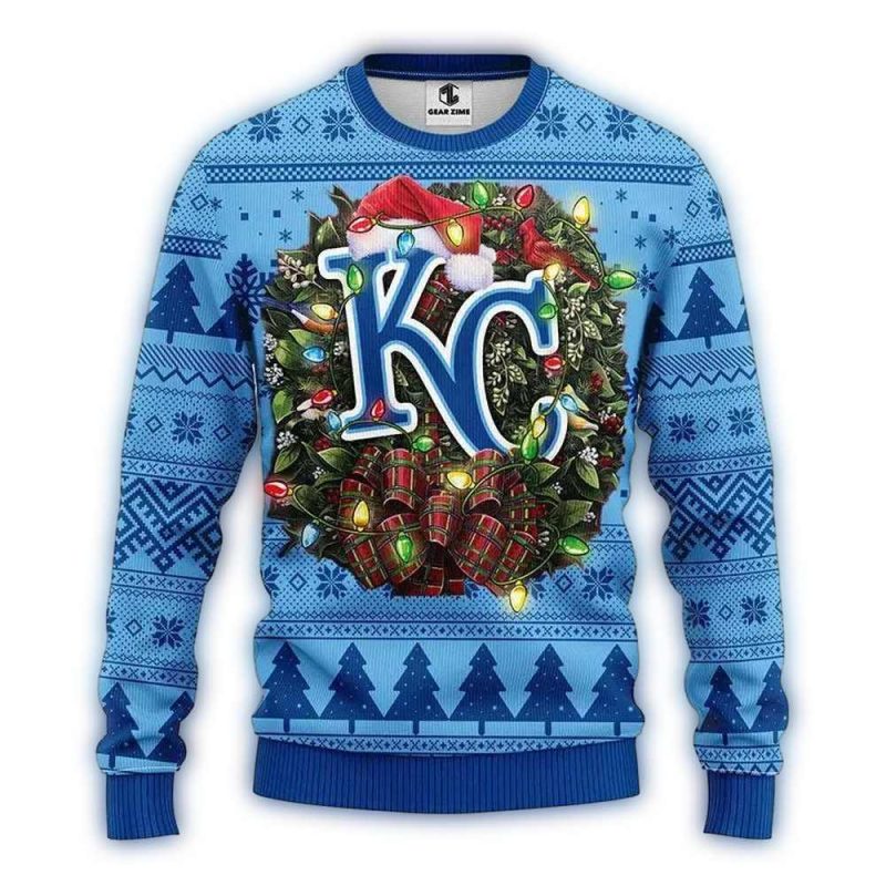 Kansas City Royals Santa Hat Christmas Ugly Sweater 1