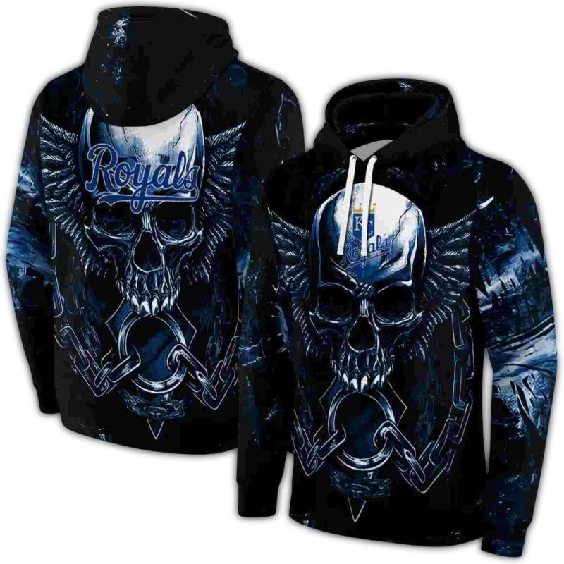 Kansas City Royals Skull Artwork All Over Print Hoodie 1
