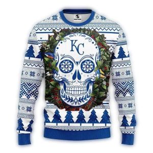 Kansas City Royals Skull Flower Christmas Sweatshirt For Holiday Cheer