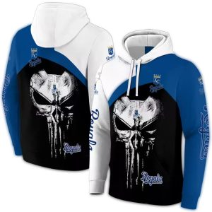 Kansas City Royals Skull Punisher All-Over Print Hoodie For Fans