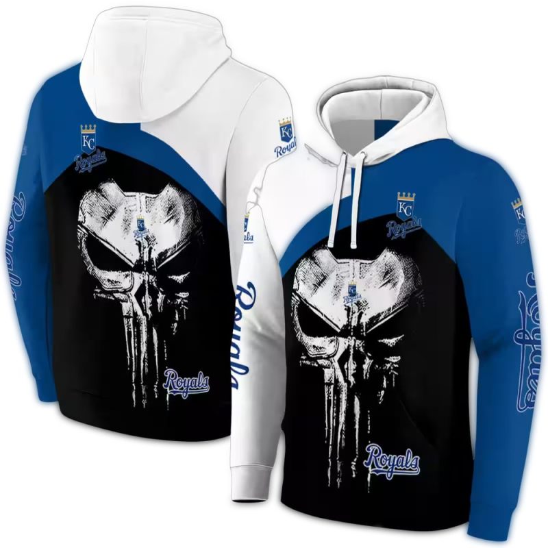 Kansas City Royals Skull Punisher All Over Print Hoodie 1
