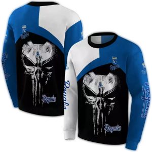 Kansas City Royals Skull Punisher All Over Print Sweatshirt