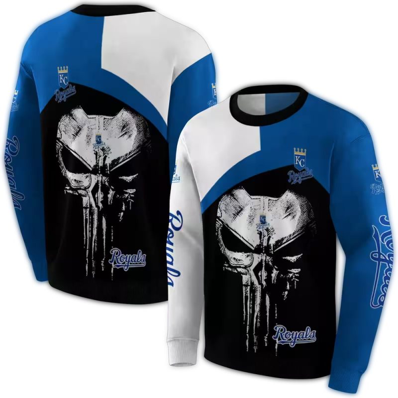Kansas City Royals Skull Punisher All Over Print Sweatshirt 1