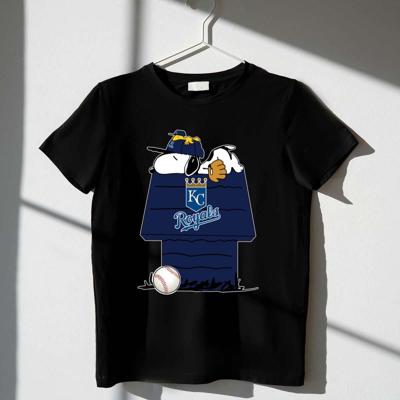 Kansas City Royals Snoopy And Woodstock Resting Together t shirt 1 1