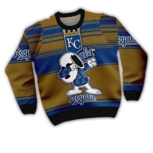 Kansas City Royals Snoopy Dab Dance Sweater - Fun Ugly Holiday Knit