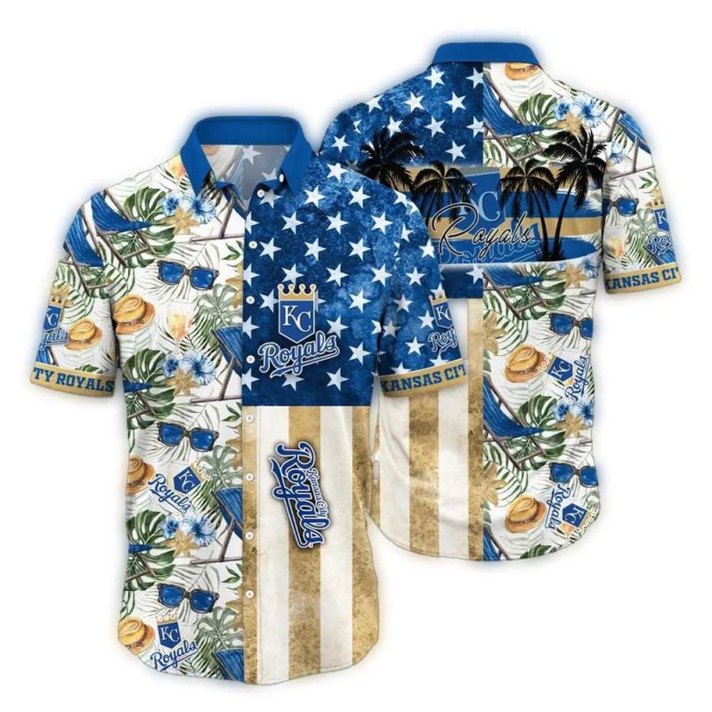 Kansas City Royals Stars and Stripes Beach Hawaiian Shirt 1