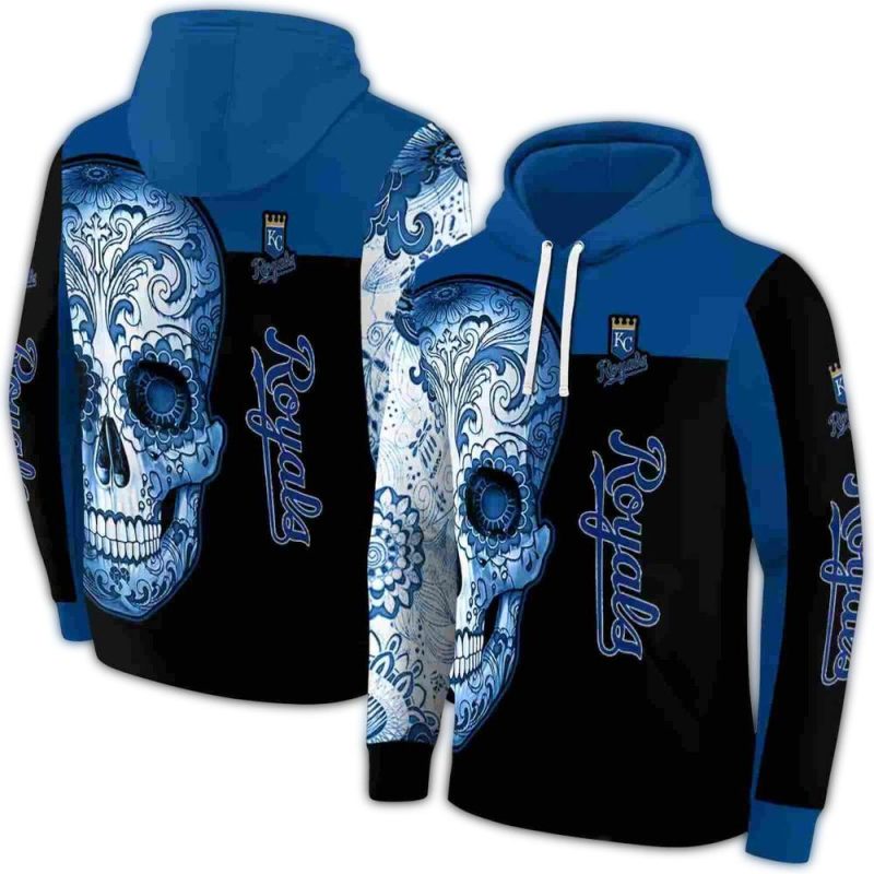 Kansas City Royals Sugar Skull All Over Print Hoodie 1