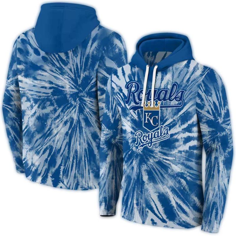 Kansas City Royals Tie Dye Pattern All Over Print Hoodie 1