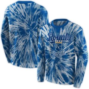 Kansas City Royals Tie Dye Pattern All Over Print Sweatshirt