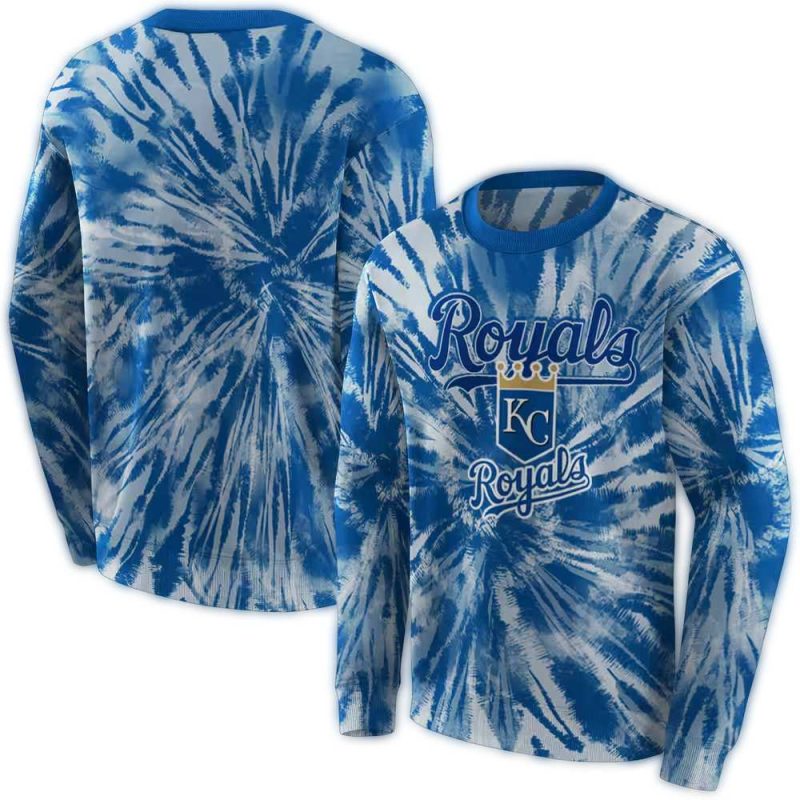 Kansas City Royals Tie Dye Pattern All Over Print Sweatshirt 1