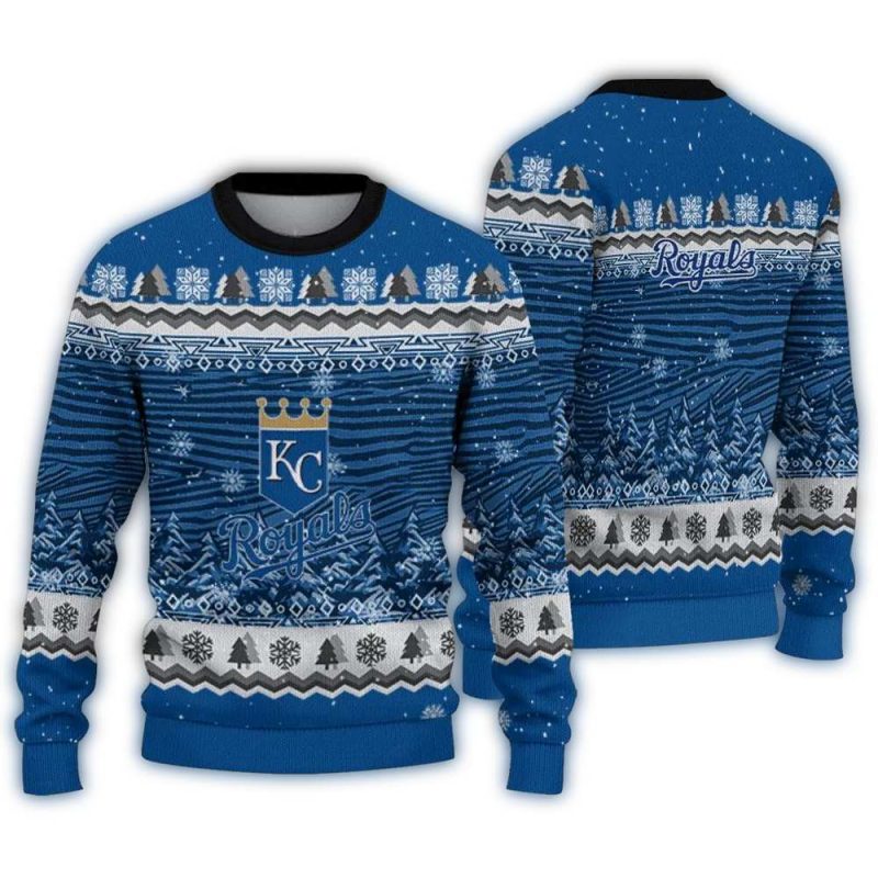 Kansas City Royals Tree Pattern Ugly Sweater 1