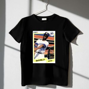 Ken Griffey Jr Seattle Mariners Baseball Card T-Shirt - Vintage Fleer 90