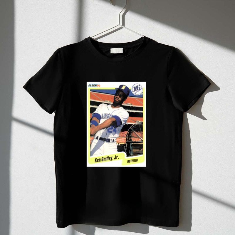 Ken Griffey Jr Seattle Mariners Fleer 90 Outfield Baseball Card T Shirt t shirt 1 1