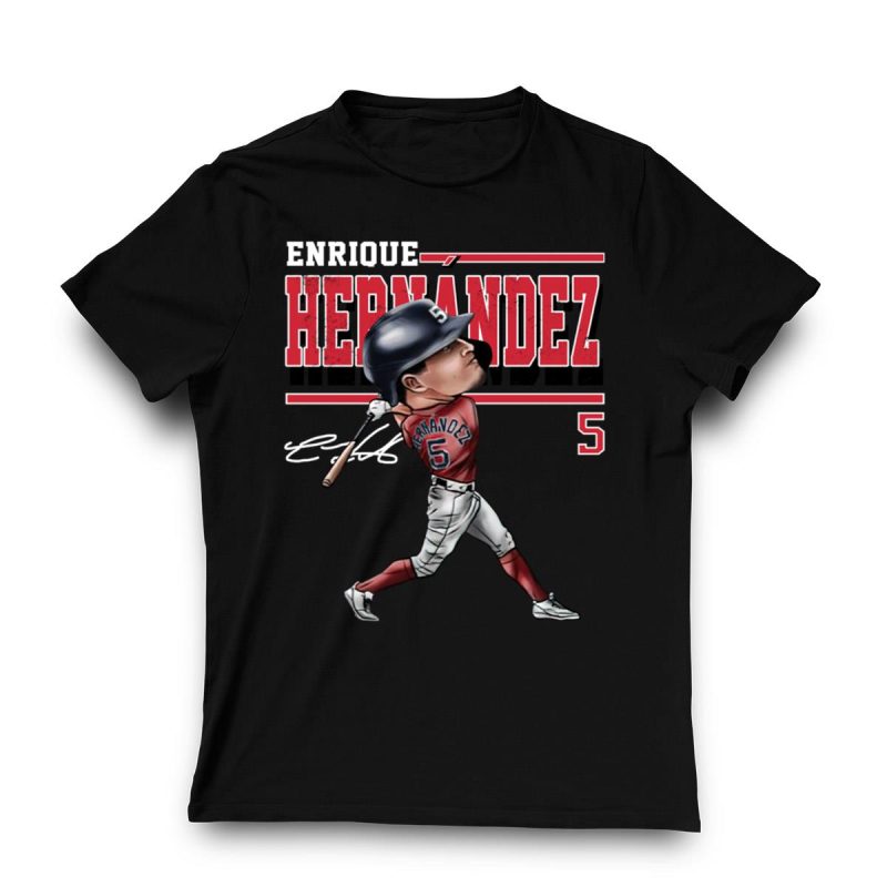 Kike Hernandez Cartoon White T-Shirt for MLB Fans and Collectors - Image 3