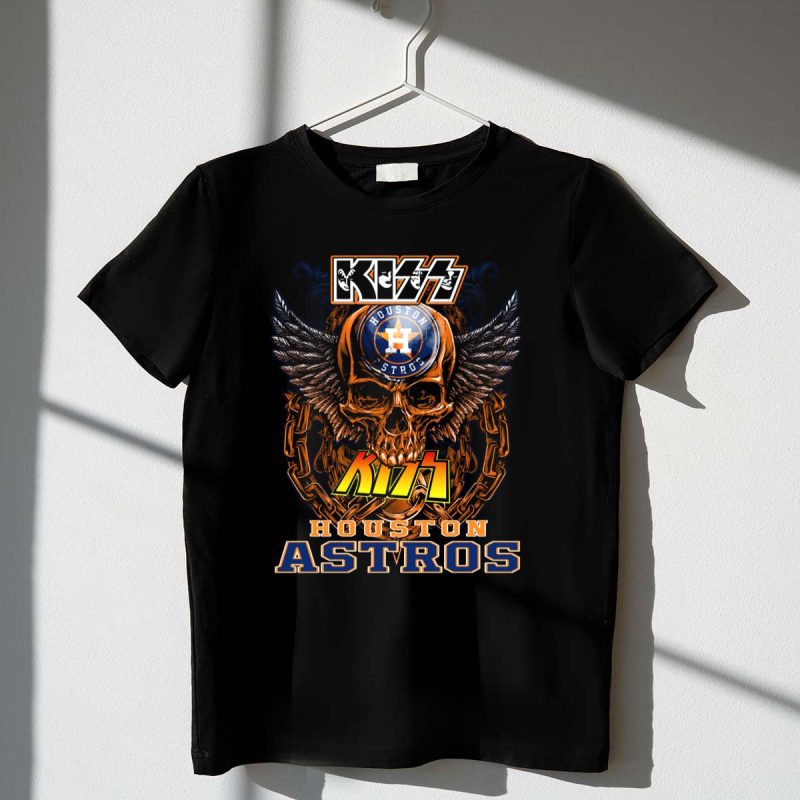 Kiss Houston Astros Skull Wings Chain T Shirt t shirt 1 1