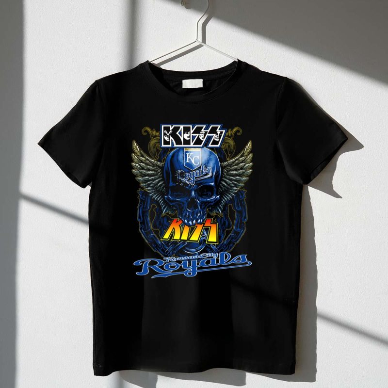 Kiss Kansas City Royals Skull Wings Chain T Shirt t shirt 1 1