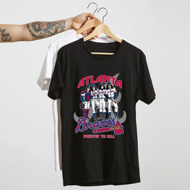 Kiss Atlanta Braves Dressed To Kill T-Shirt - Bold Baseball Fan Apparel - Image 4