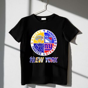 New York Sports Logos Collection T-Shirt - Knicks, Rangers, Yankees, Giants