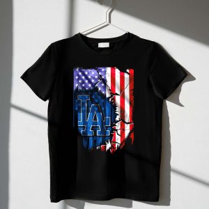 La Dodgers American Flag Fusion T-Shirt - Stylish Patriotic Tee