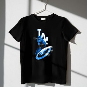 La Dodgers Captain America Logo T-Shirt With Shield Design