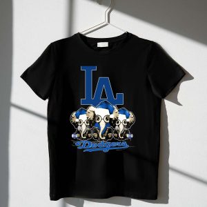 La Dodgers Elephant Christmas Trio T-Shirt - Festive Holiday Tee
