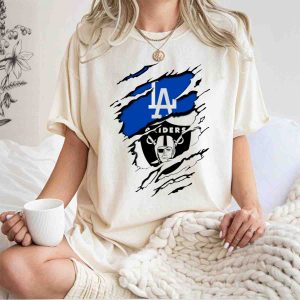 La Dodgers Raiders Dual Logo Crossover T-Shirt For Fans And Collectors