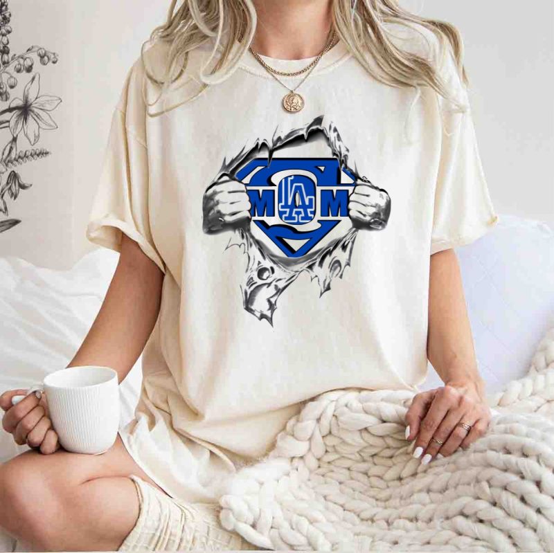 LA Dodgers Super Mom Logo Superman T Shirt.jpeg t shirt 1 1