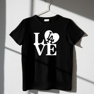 La Dodgers Heart Logo T-Shirt - Love For Dodgers Fans