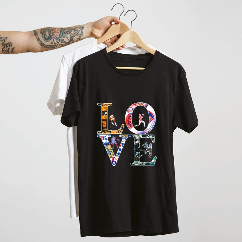 Philadelphia Sports Love T-Shirt - Flyers, Phillies, 76ers, Eagles Design - Image 4