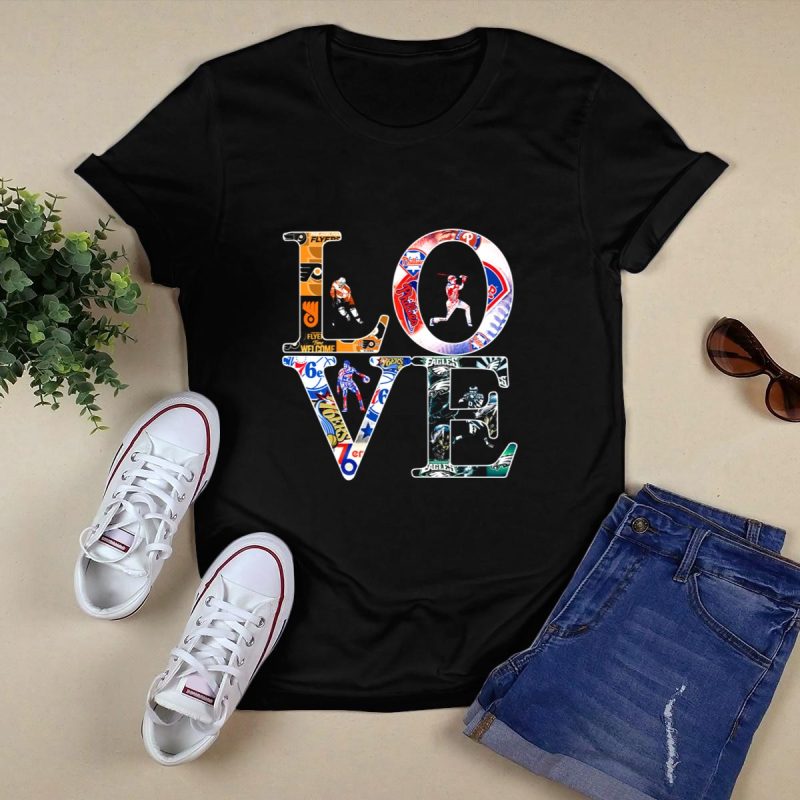 Philadelphia Sports Love T-Shirt - Flyers, Phillies, 76ers, Eagles Design - Image 5