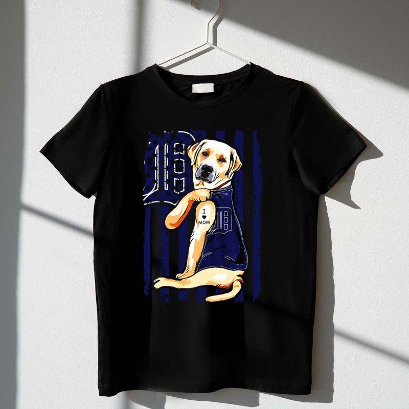 Labrador Retriever Detroit Tigers I Mom Tattoo Baseball Fan T Shirt t shirt 1 1