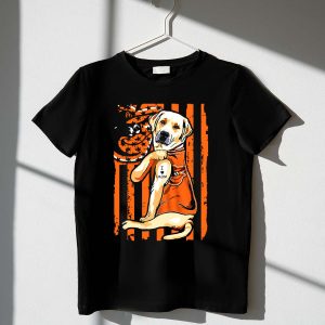 Labrador Retriever 'I Love Mom' Baltimore Orioles Stripes T-Shirt
