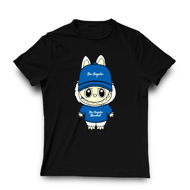 Los Angeles Dodgers Baseball T-Shirt - Labubu Graphic Tee for Fans - Image 3
