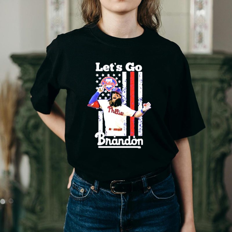 Patriotic Philadelphia Phillies T-Shirt - Let's Go Brandon Edition - Image 2