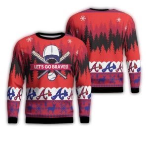 Let'S Go Braves Christmas Ugly Sweater For Festive Fans