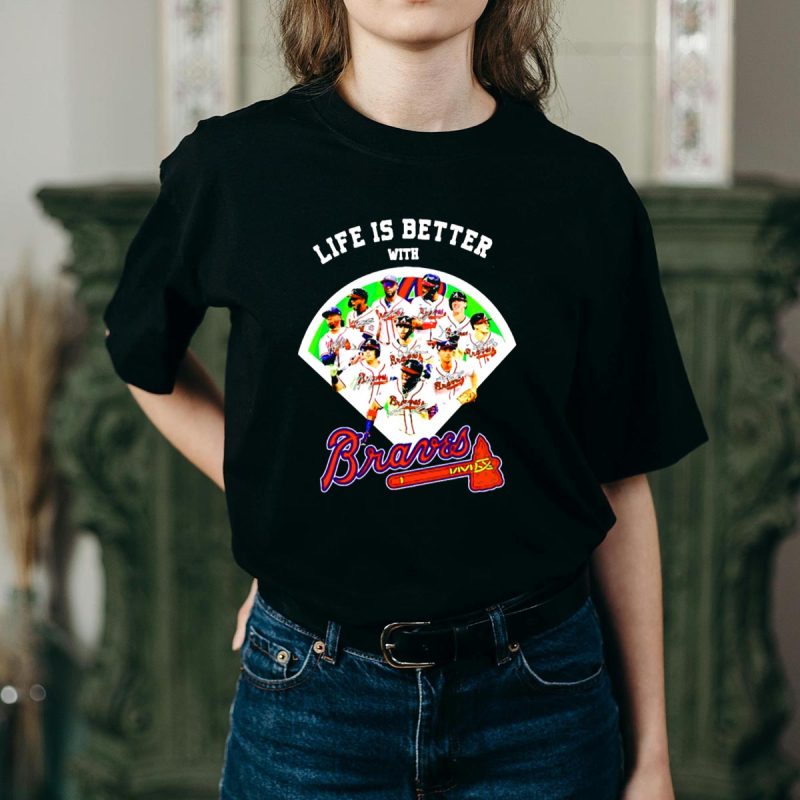 Life Is Better With Braves Players Graphic T-Shirt For Fans - Image 2