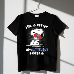 Yankees Baseball Snoopy Graphic T-Shirt - Life Is Better Tee