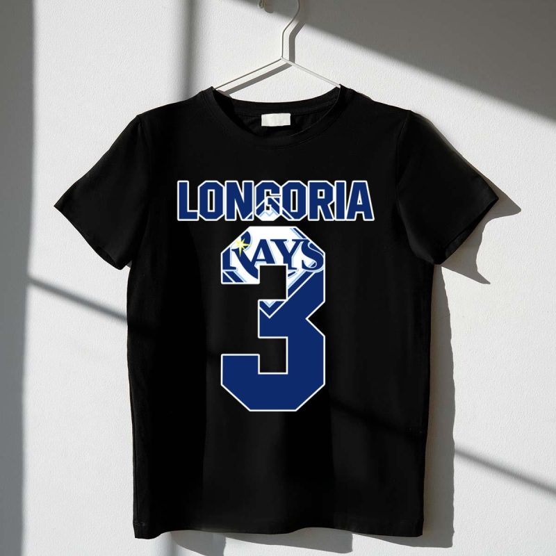 Longoria Tampa Bay Rays Number 3 T Shirt t shirt 1 1