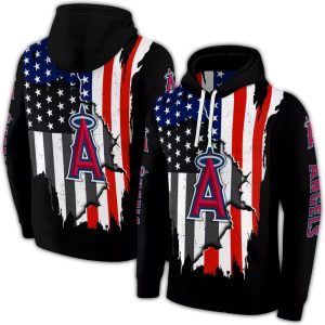 Los Angeles Angels American Pride All Over Print Hoodie