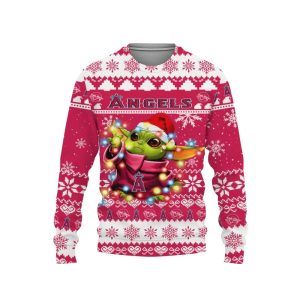 Los Angeles Angels Baby Yoda Star Wars Christmas Ugly Sweater For Kids