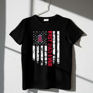 Los Angeles Angels Best Dad Ever T-Shirt With American Flag Design