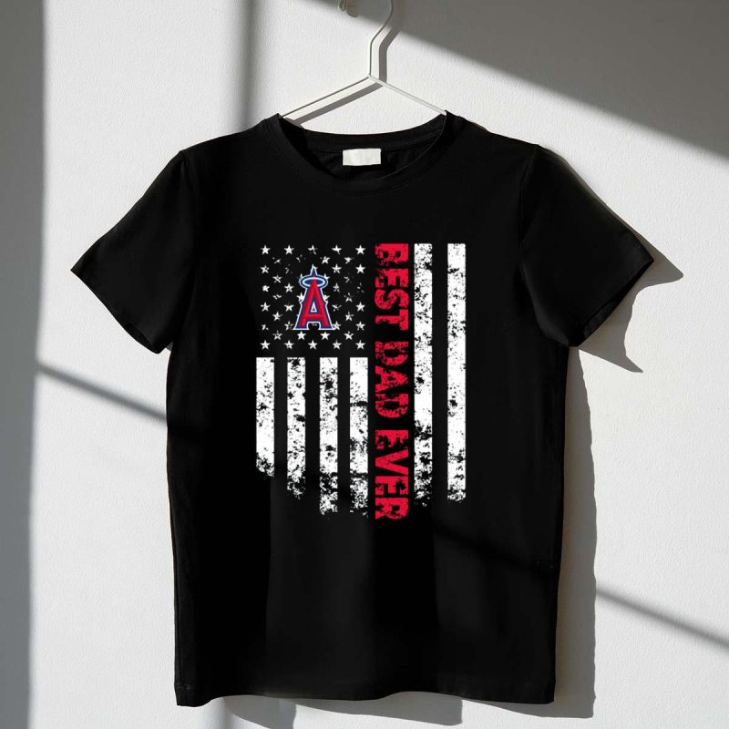 Los Angeles Angels Best Dad Ever American Flag T Shirt t shirt 1 1