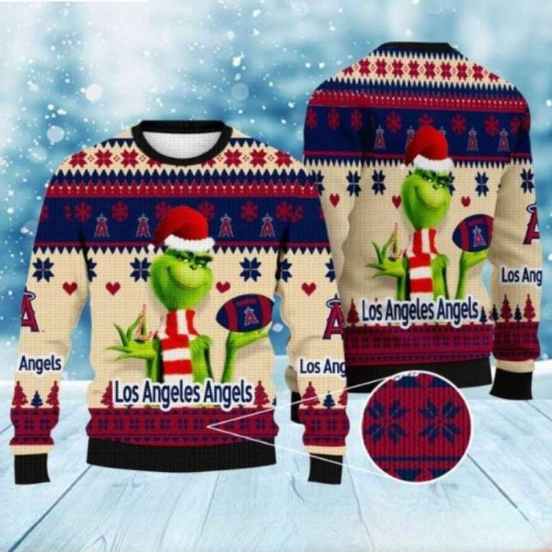Los Angeles Angels Christmas Grinch Theme Ugly Sweater 1