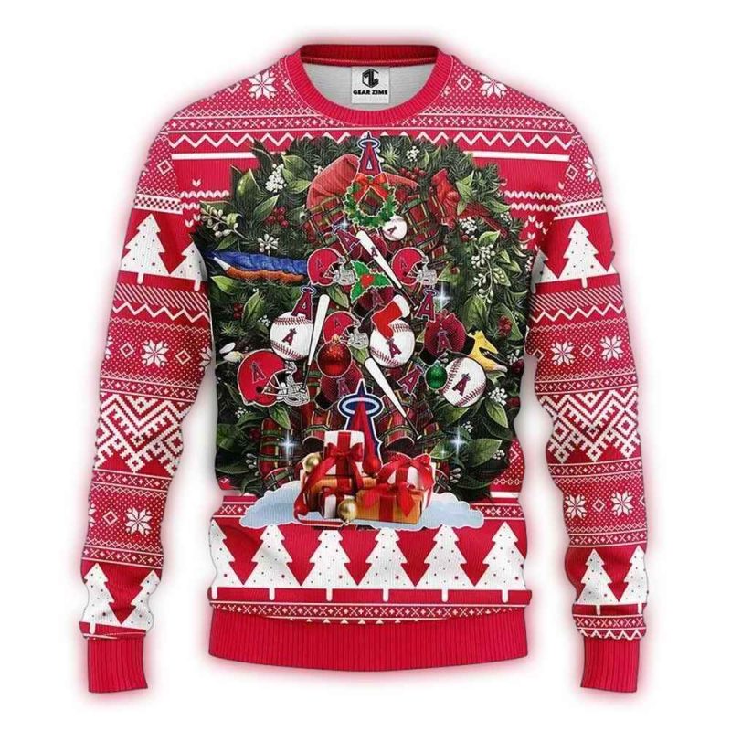 Los Angeles Angels Christmas Tree Ugly Sweater 1