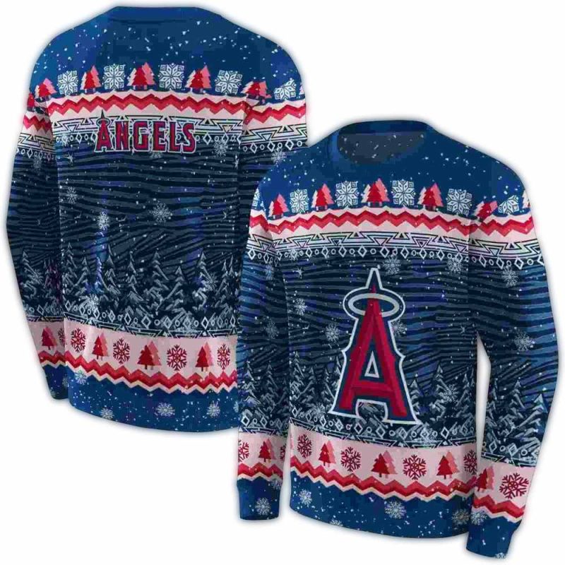 Los Angeles Angels Christmas Trees AOP Sweatshirt 1