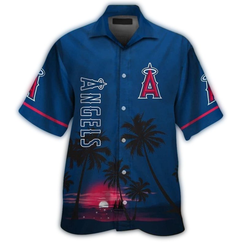 Los Angeles Angels Coconut Beach Night Tropical Hawaiian Shirt 1