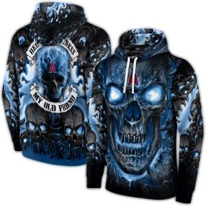 Los Angeles Angels Demonic Skull All Over Print Hoodie