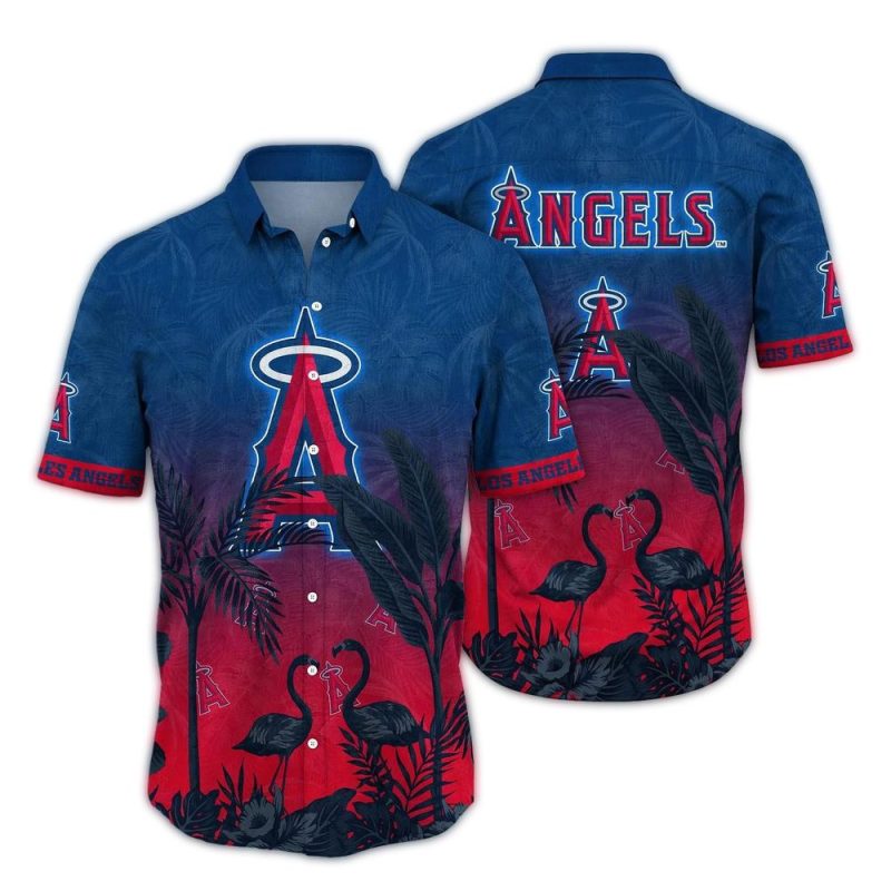 Los Angeles Angels Flamingo Landscape Vintage Hawaiian Shirt 1